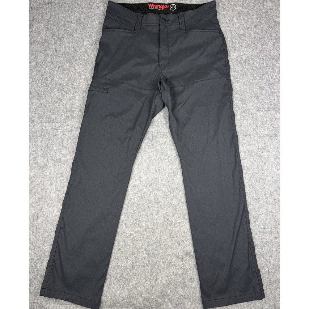 Wrangler ATG Nylon Hiking Pants Mens 34 x 32 Outdoor Stretch Cargo Dark Gray